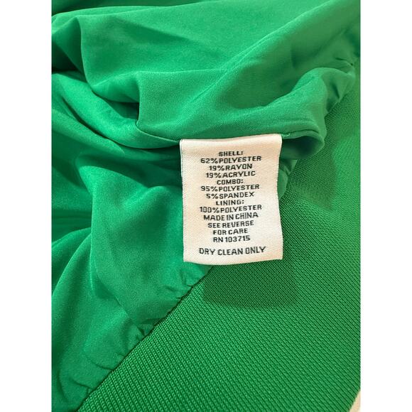 Nanette Lepore NWT  Bomber Jacket  Lily Pad Green Womens Size 16 (110) - Picture 6 of 11